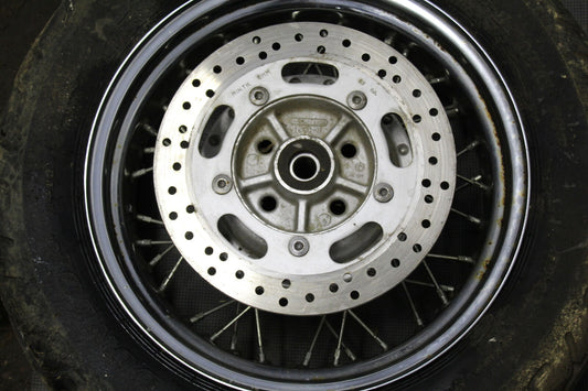 06-13 KAWASAKI VULCAN 900 CLASSIC REAR AXLE BACK WHEEL RIM BAD TIRE VN900 VN